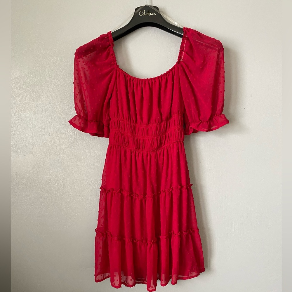 Red casual party dress